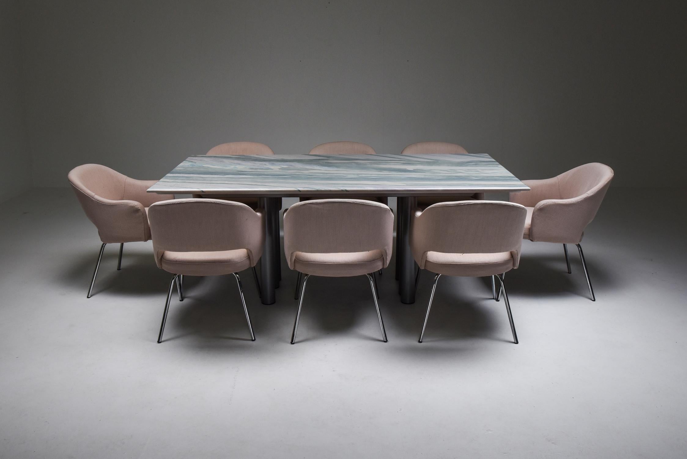 Post-Modern Grey to Purple Marble Dining Table by Pia Manu