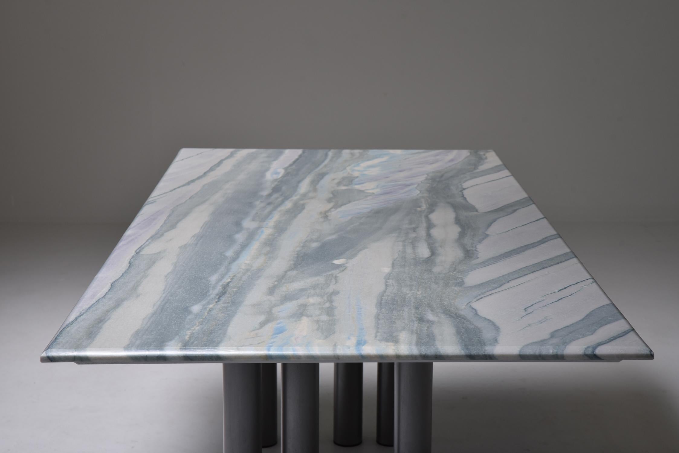 Belgian Grey to Purple Marble Dining Table by Pia Manu