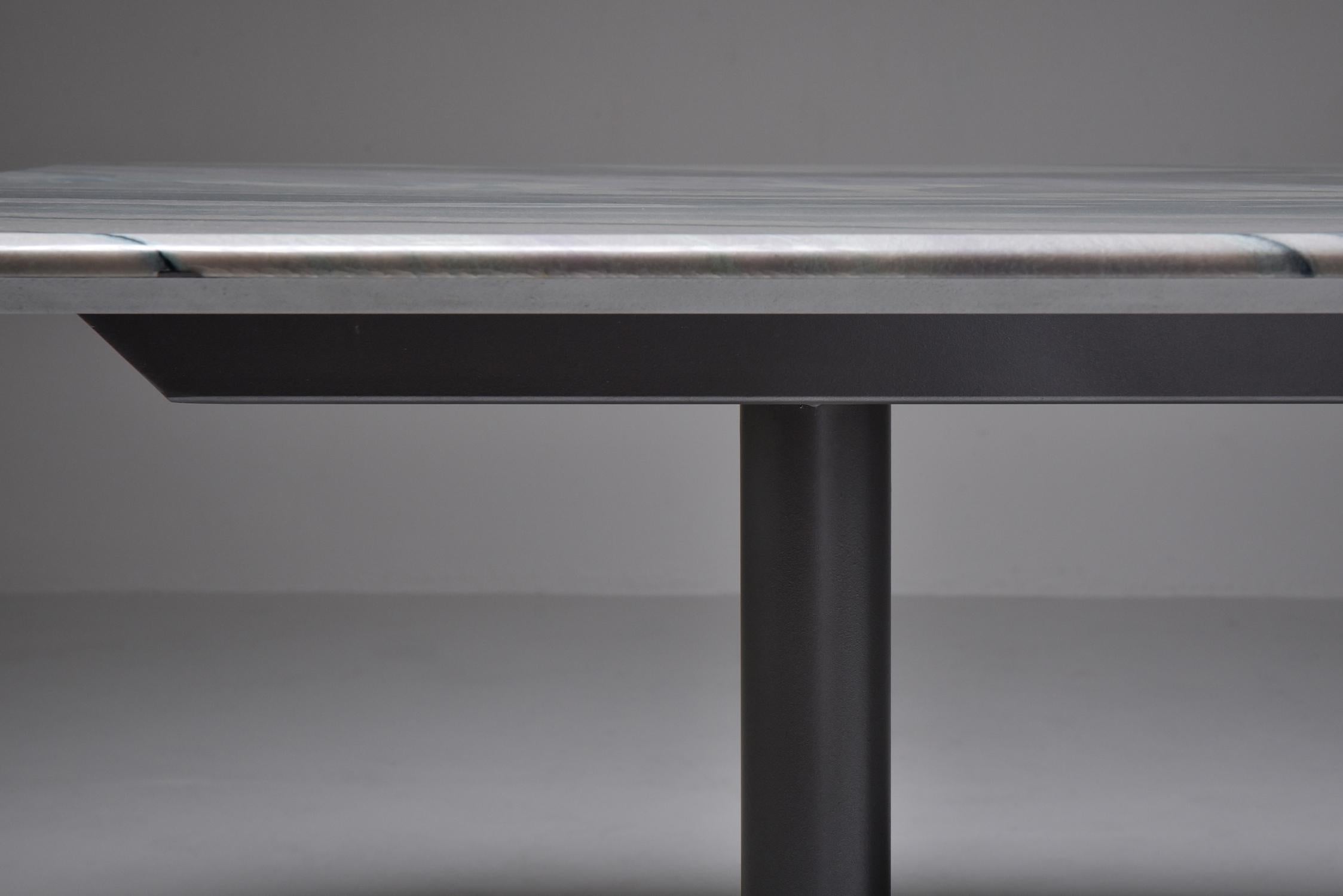 Lacquered Grey to Purple Marble Dining Table by Pia Manu