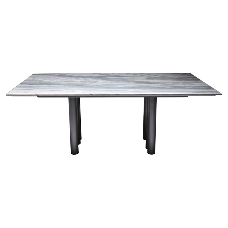 Grey to Purple Marble Dining Table by Pia Manu For Sale