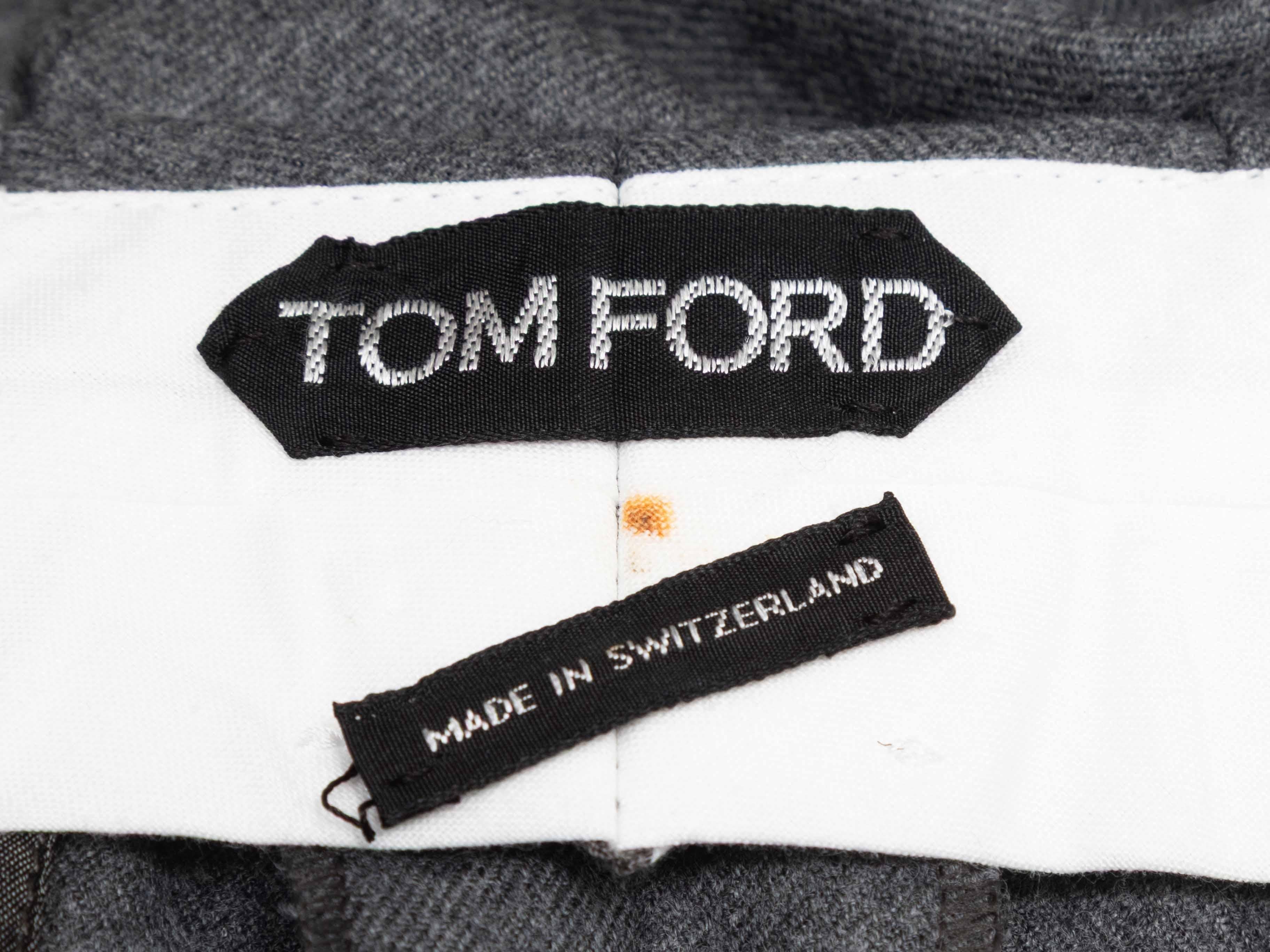 Pantalones grises Tom Ford de lana plisada y pernera ancha Talla IT 40 en Bueno estado para la venta en New York, NY