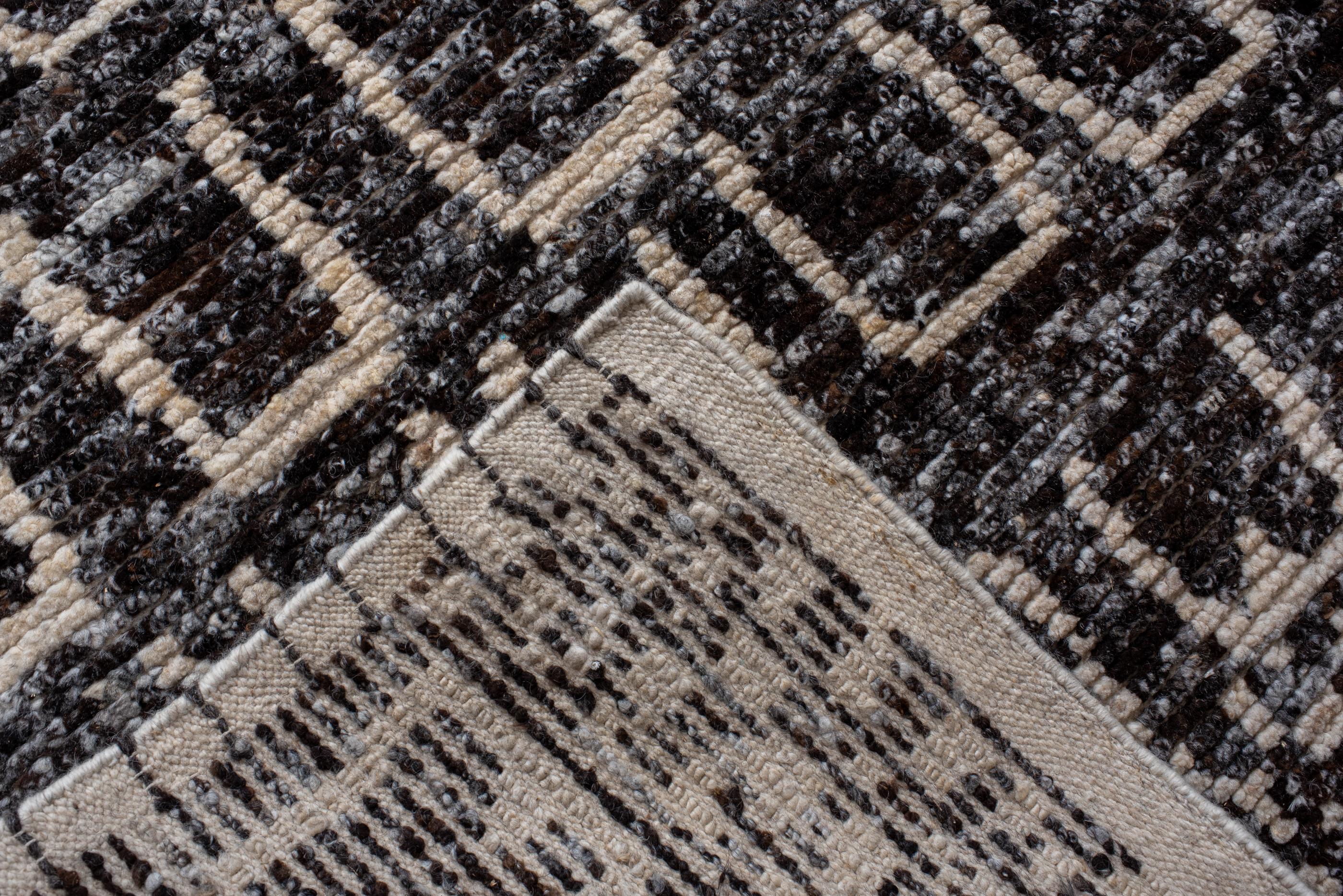 Wool Grey Toned Modern Moroccan Rug For Sale