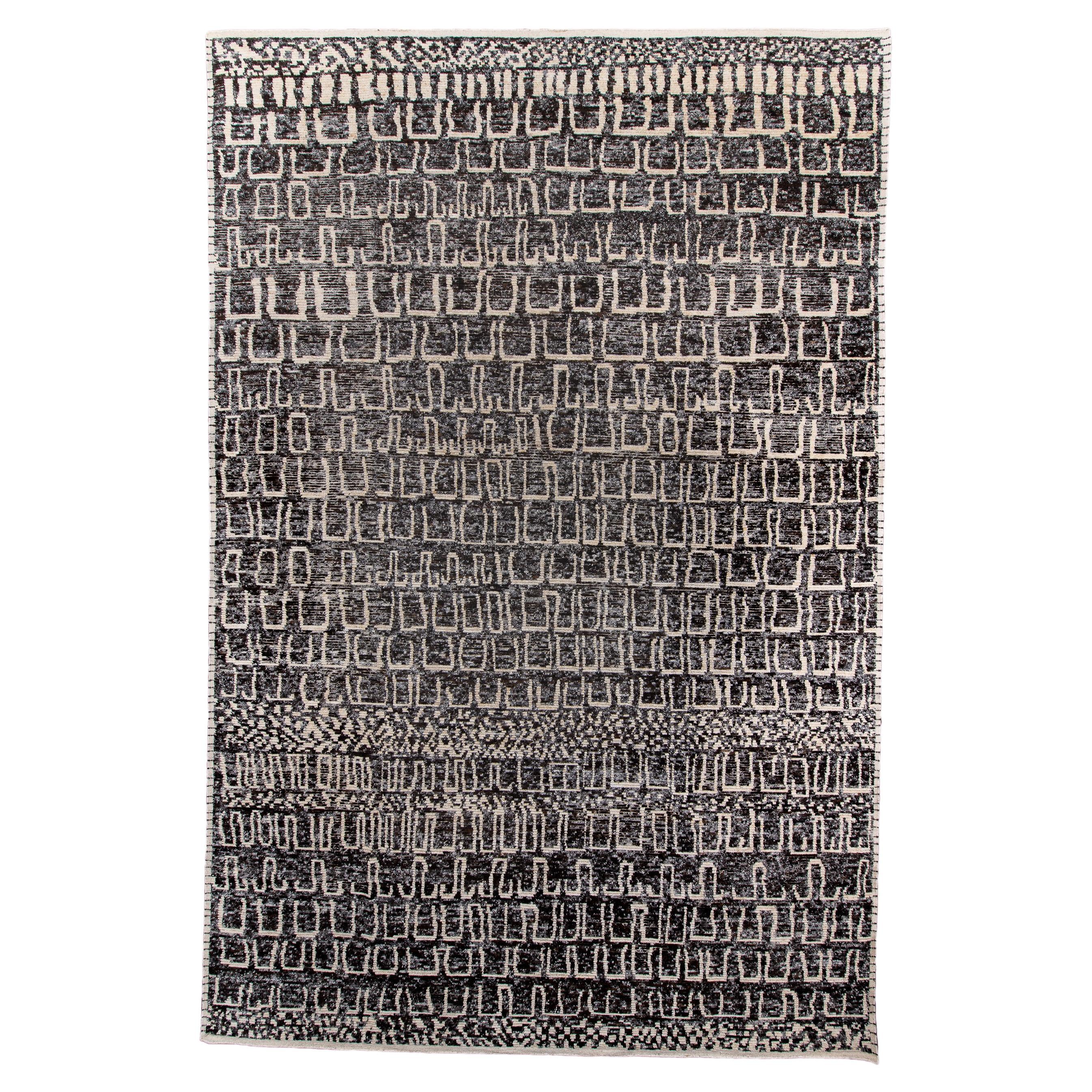 Grey Toned Modern Moroccan Rug For Sale