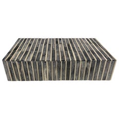 Grey Tubular Design Bone Box, Indonesian, Contemporary