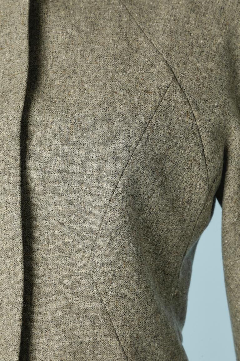 Gray Grey tweed skirt suit with raglan sleeves Givenchy Couture Numbered 