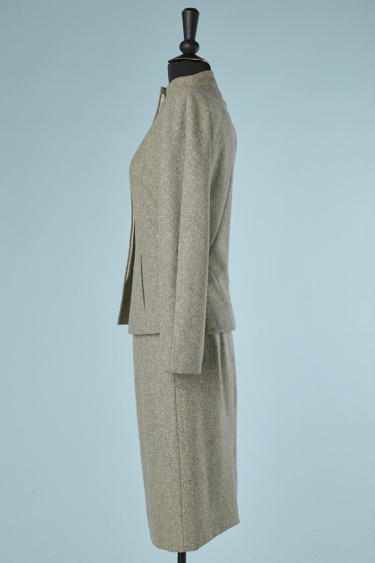Grey tweed skirt suit with raglan sleeves Givenchy Couture Numbered  1