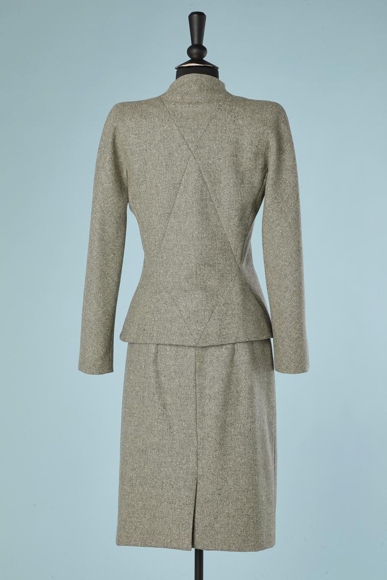 Grey tweed skirt suit with raglan sleeves Givenchy Couture Numbered  2