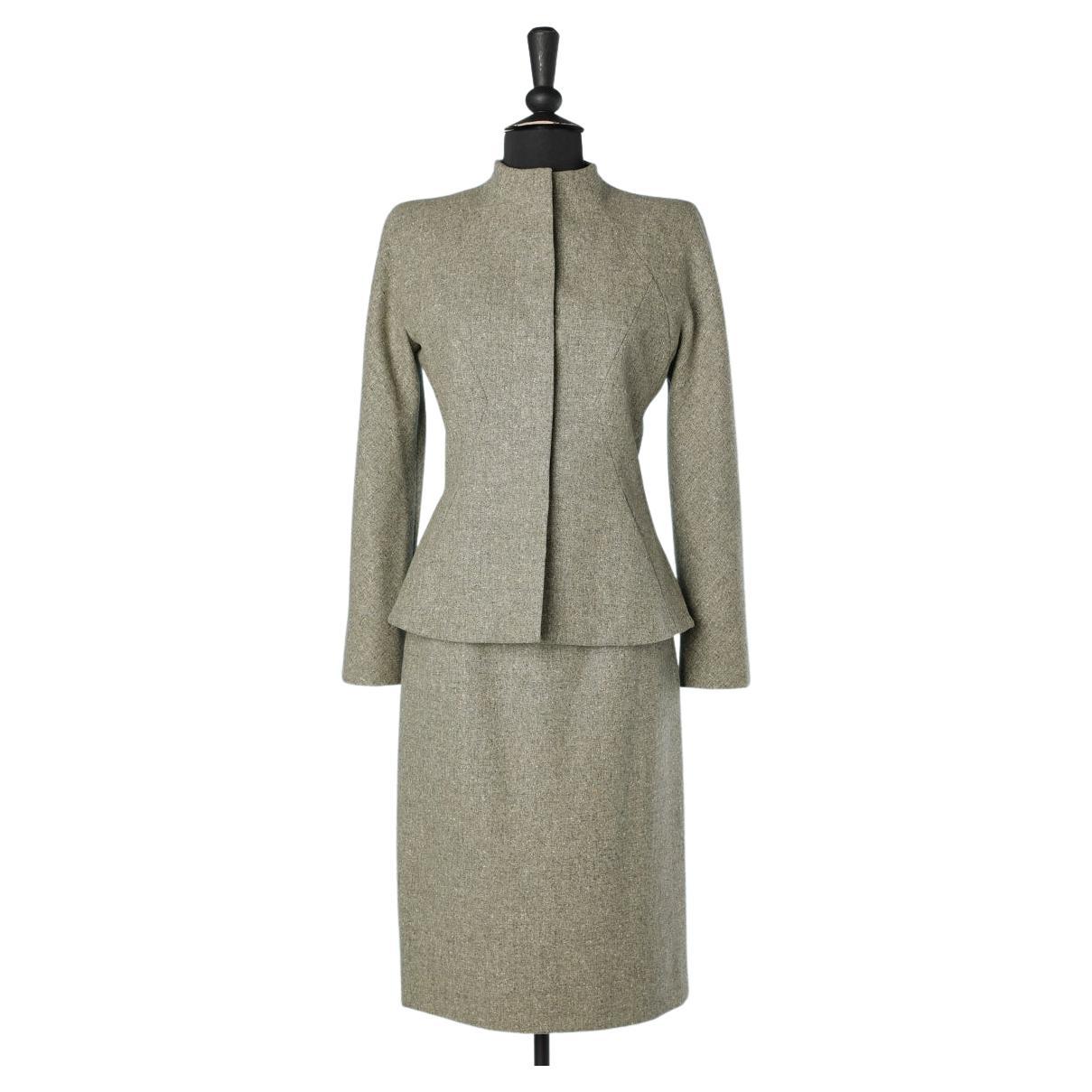 Grey tweed skirt suit with raglan sleeves Givenchy Couture Numbered 