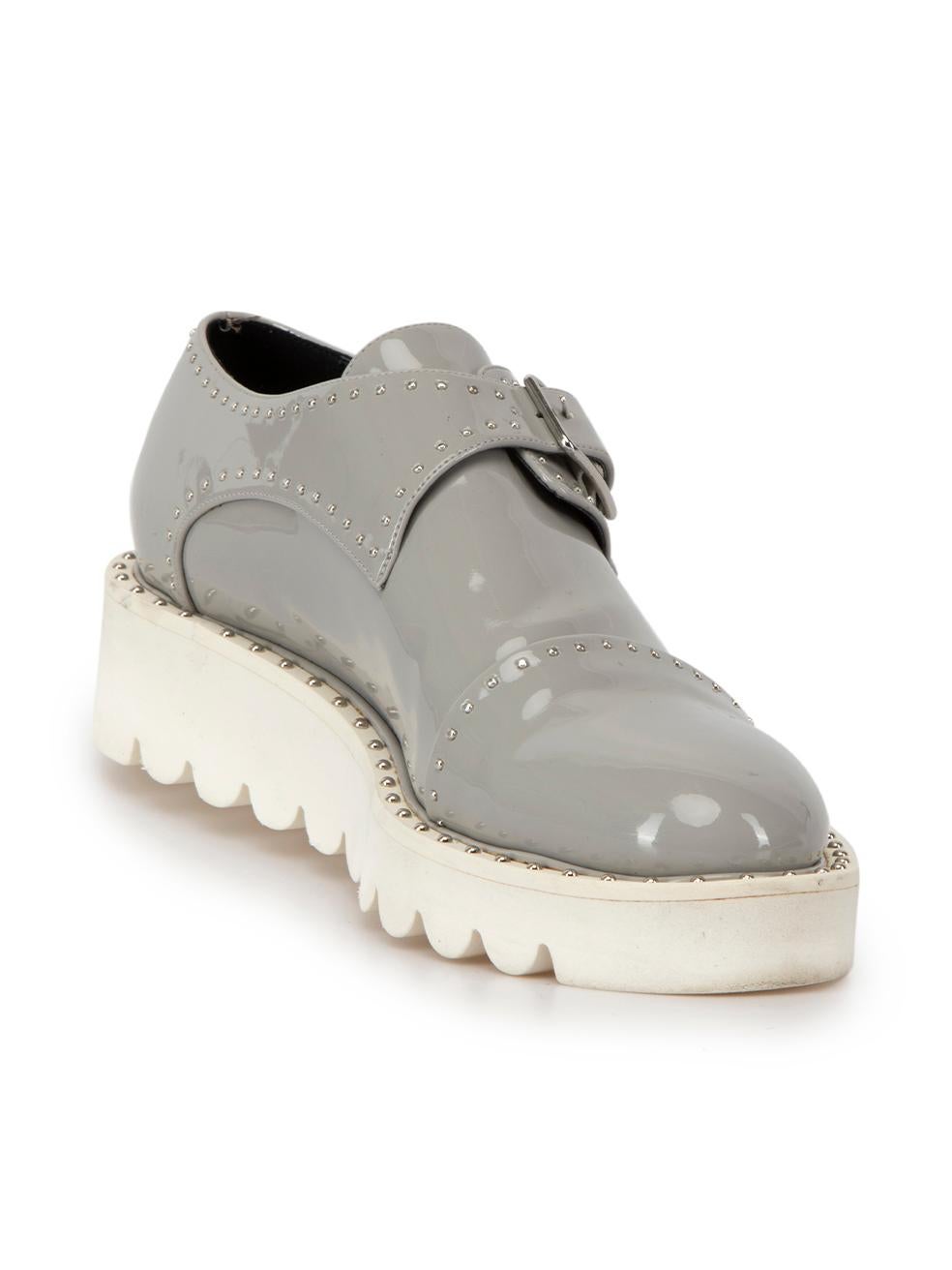 CONDITION is Very good. Minimal wear to shoes is evident. Minimal wear to the soles with scuff marks and discoloured marks by the toe studs on the left shoe on this used Stella McCartney designer resale item.



Details


Grey

Vegan patent
