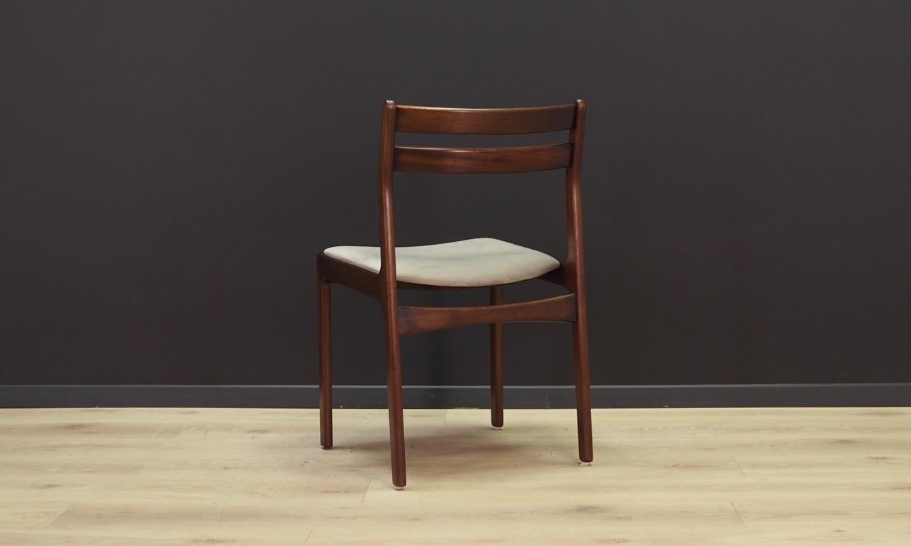Grey Velour Chairs Retro 1960s Vintage Danish Design 5