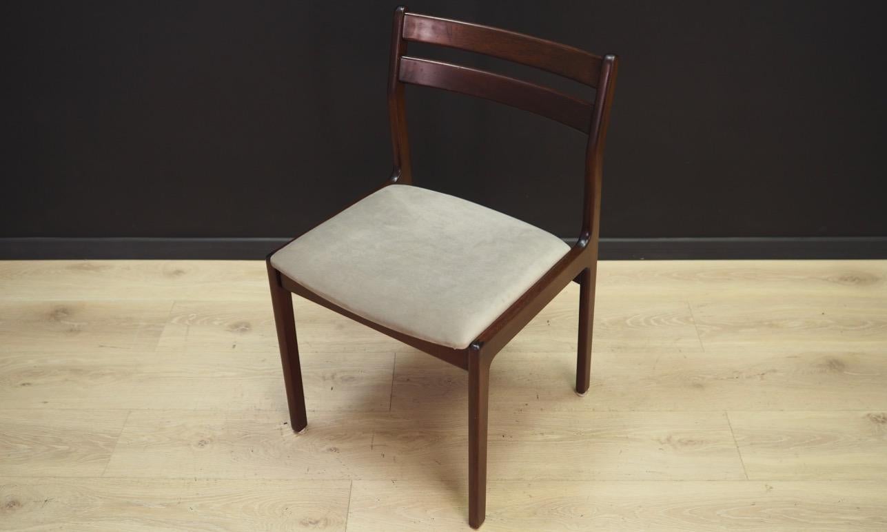Grey Velour Chairs Retro 1960s Vintage Danish Design In Good Condition In Szczecin, Zachodniopomorskie