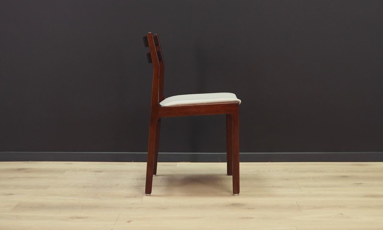 Late 20th Century Grey Velour Chairs Retro 1960s Vintage Danish Design