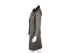 Grey Vintage Givenchy Wool Skirt Suit Set