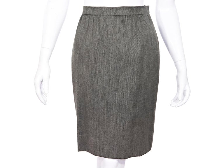 Grey Vintage Givenchy Wool Skirt Suit Set at 1stDibs