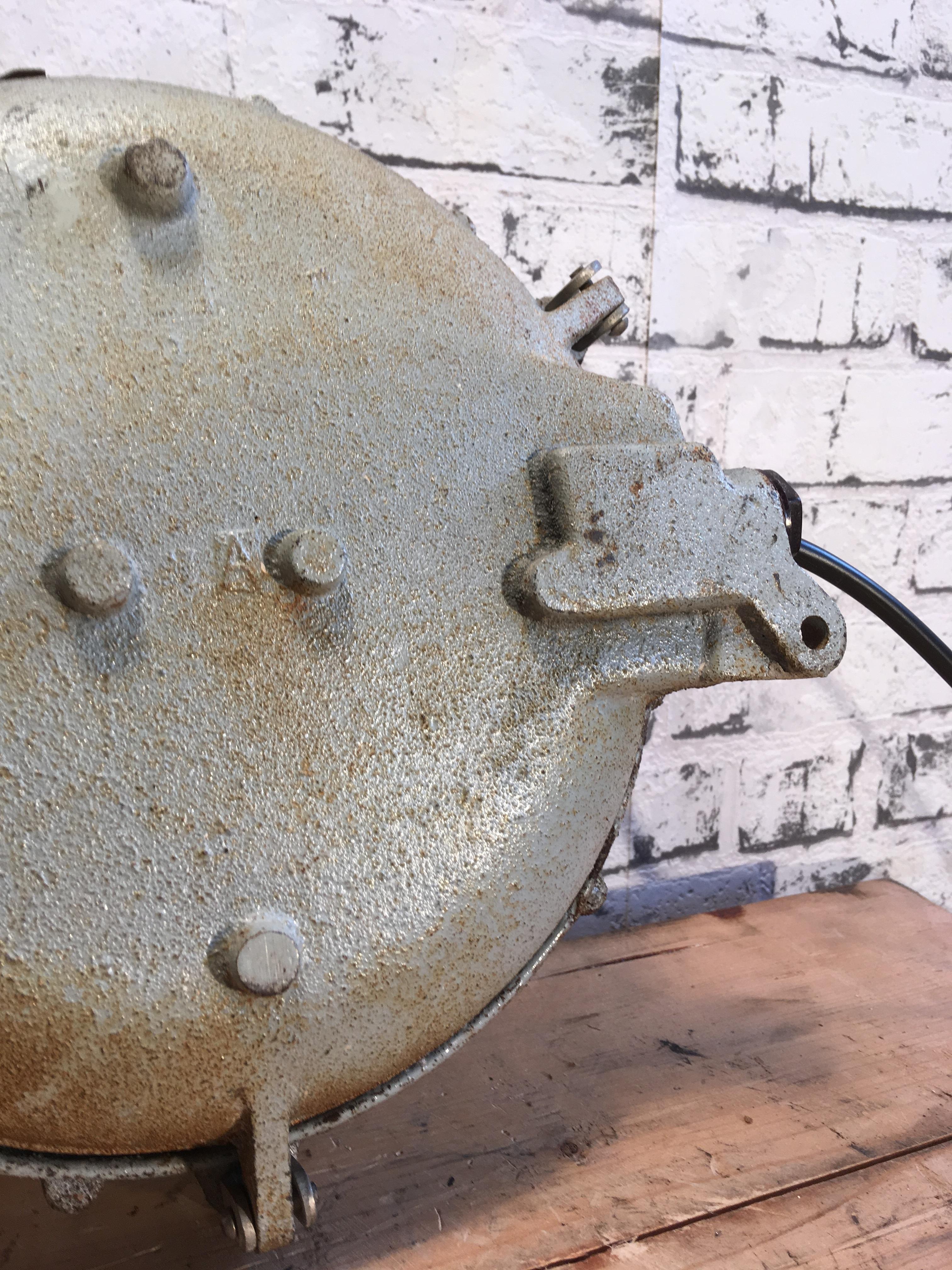 Grey Vintage Industrial Cast Iron Wall Lamp, 1970s 5