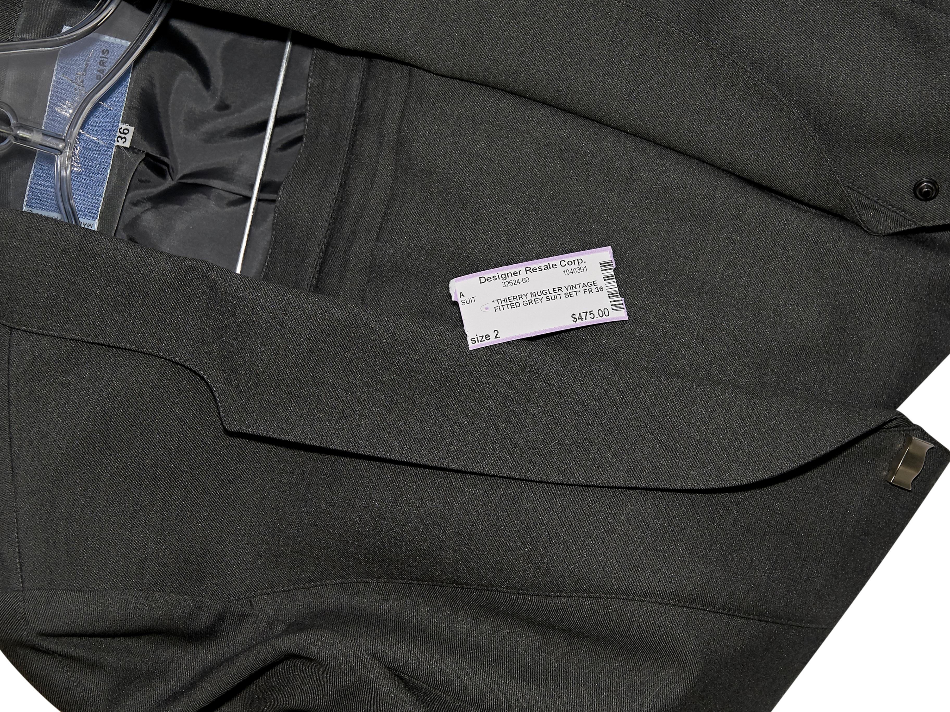 Grey Vintage Thierry Mugler Wool Skirt Suit Set 1
