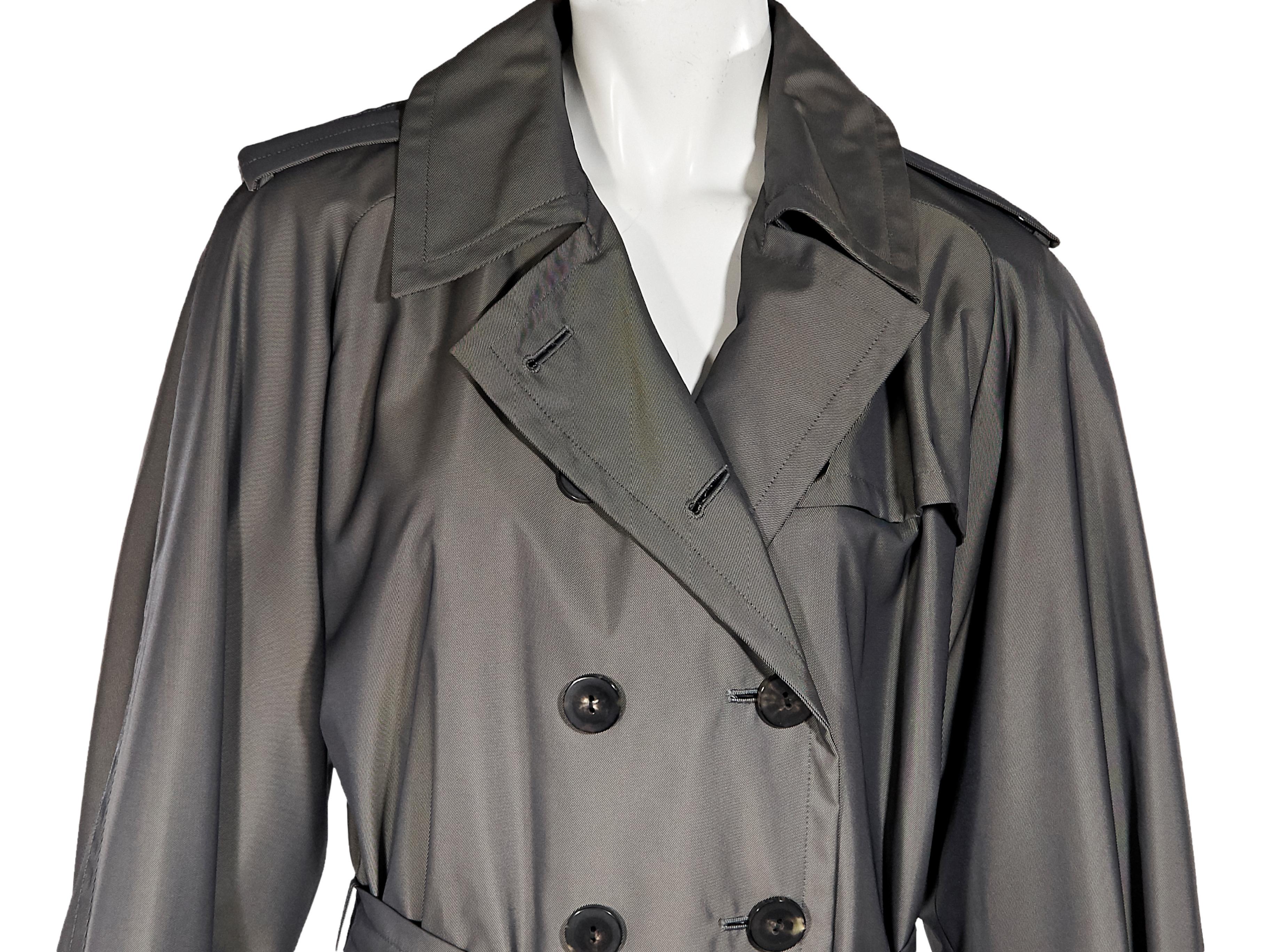 Grey Vintage Yves Saint Laurent Rive Gauche Trench Coat In New Condition In New York, NY