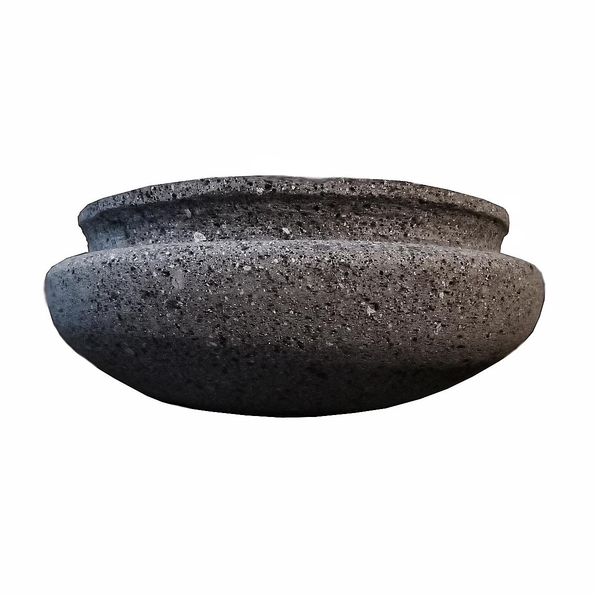 Grey Volcanic Stone Bowl In Excellent Condition For Sale In New York, NY