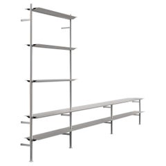 Grey Wall Mounted Hypótila Shelving with Silver Aluminium Finish EX4