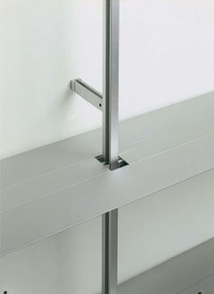 Estantería hipótila gris de pared con acabado de aluminio plateado EX.5