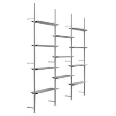 Grey Wall Mounted Hypótila Shelving with Silver Aluminium Finish EX.5