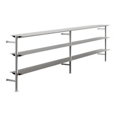 Graues Wandregal Hypótila mit silberner Aluminiumoberfläche Ex.6