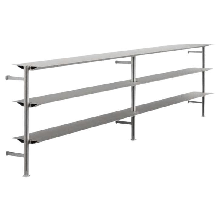 Grey Wall Mounted Hypótila Shelving with Silver Aluminium Finish EX4