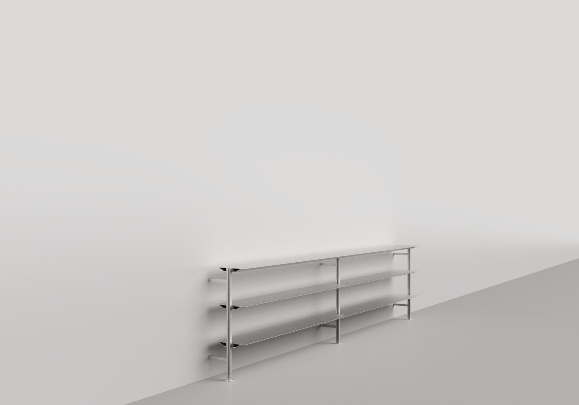 The Hypostila modular shelving unit was designed in 1979 by Lluis Clotet and Oscar Tusquets to support important amounts of weights on minimum profiles, reaching an infinity of lengths and planifications. It is constructed using extruded aluminium