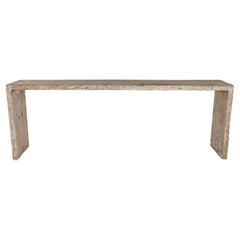 Grey Waterfall Console Table in Reclaimed Elm