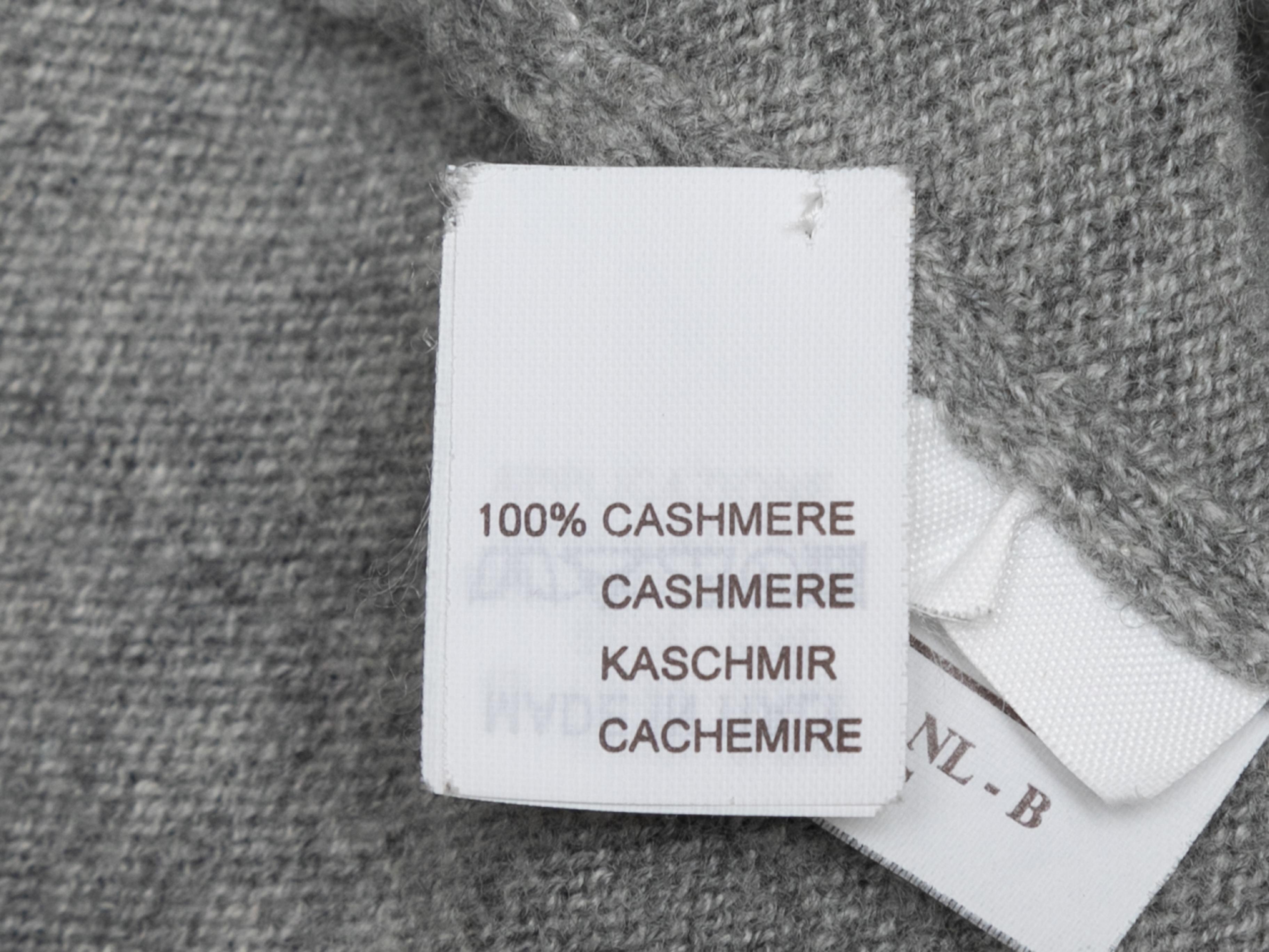 Gray Grey & White Brunello Cucinelli Cashmere Silk-Trimmed Cardigan Size US XS For Sale