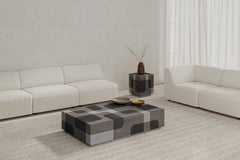 Bodega Rectangular Coffee Table in Black Wood Marquetry Veneer by Joel Escalona