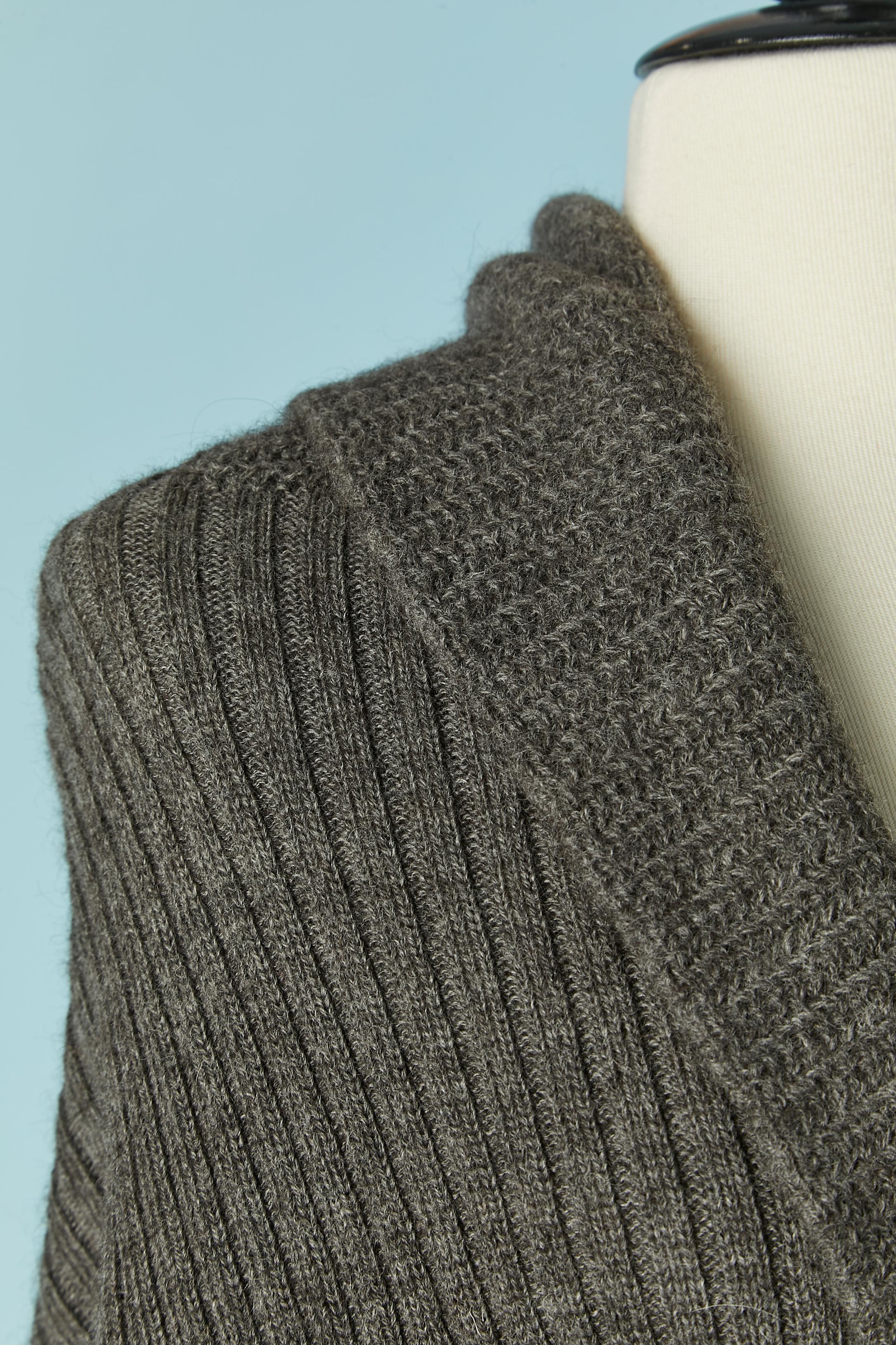 Black Grey wool and alpaca cardigan LANVIN by Alber Elbaz 