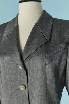 Grey wool and rayon skirt-suit Escada Margaretha Ley