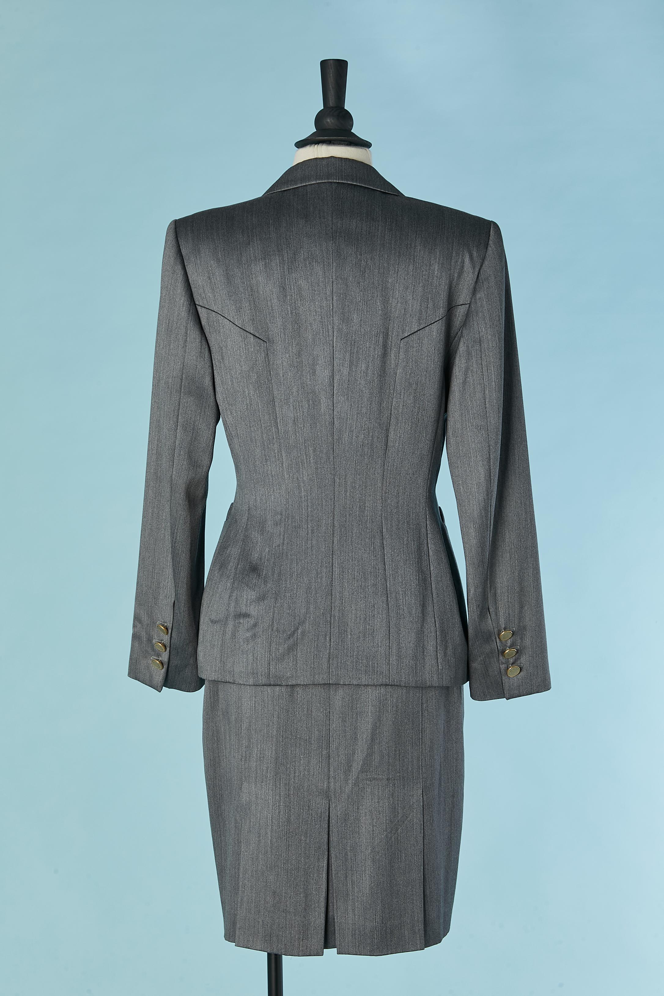 Grey wool and rayon skirt-suit Escada Margaretha Ley For Sale 1