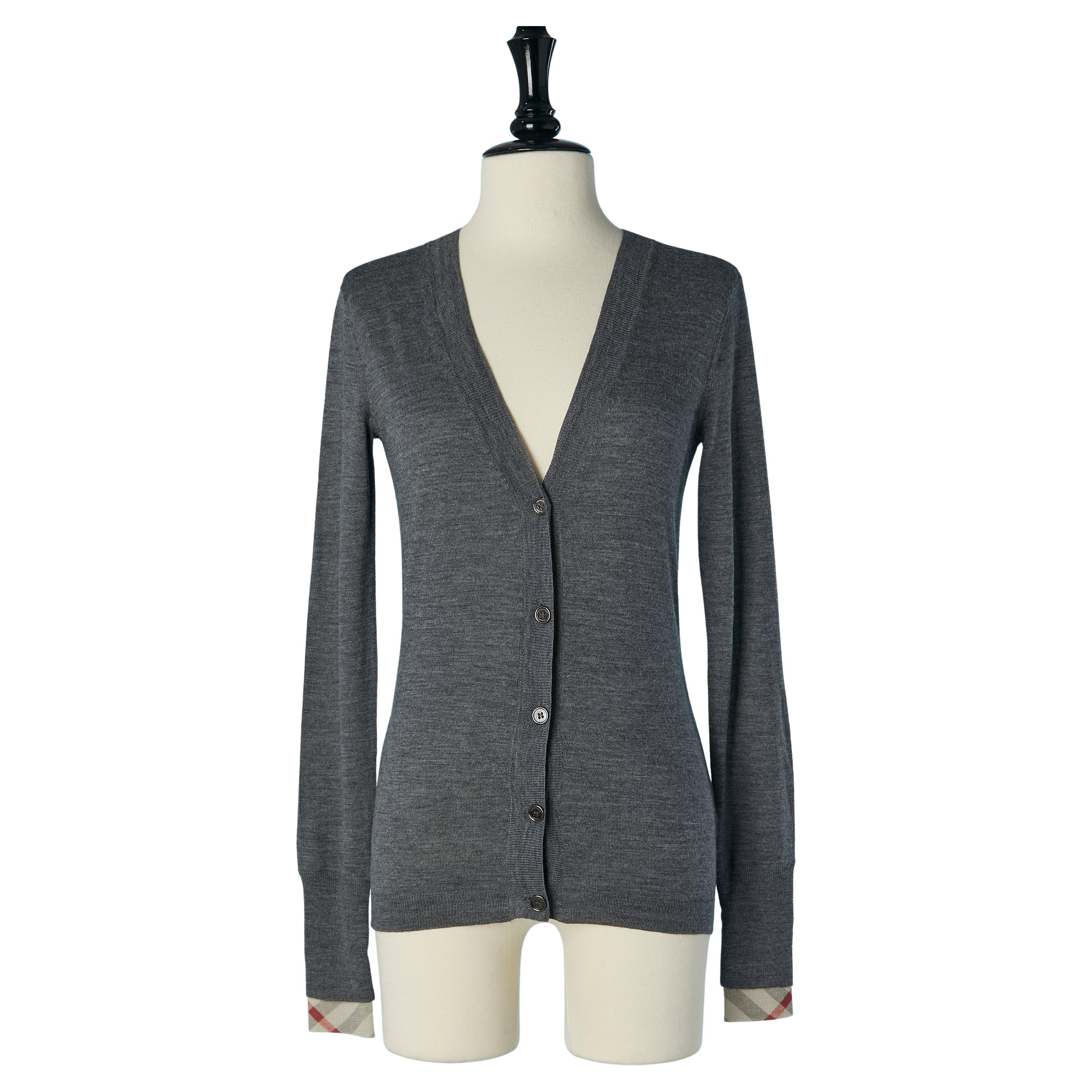 Graue Wollstrickjacke BURBERRY BRIT aus Wolle, neu