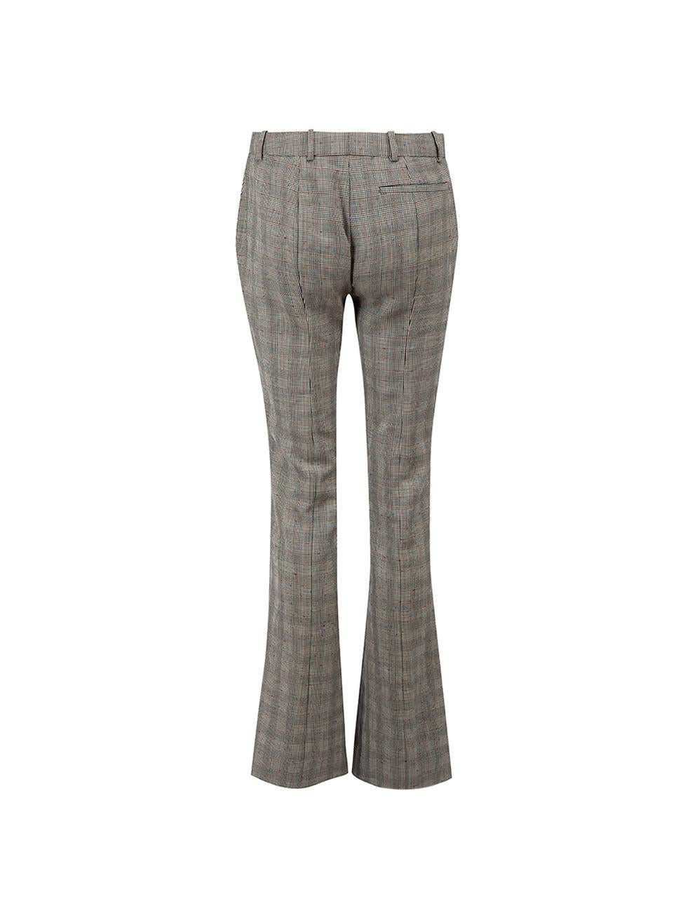 Grey Wool Checked Trousers Size XS In Good Condition For Sale In London, GB