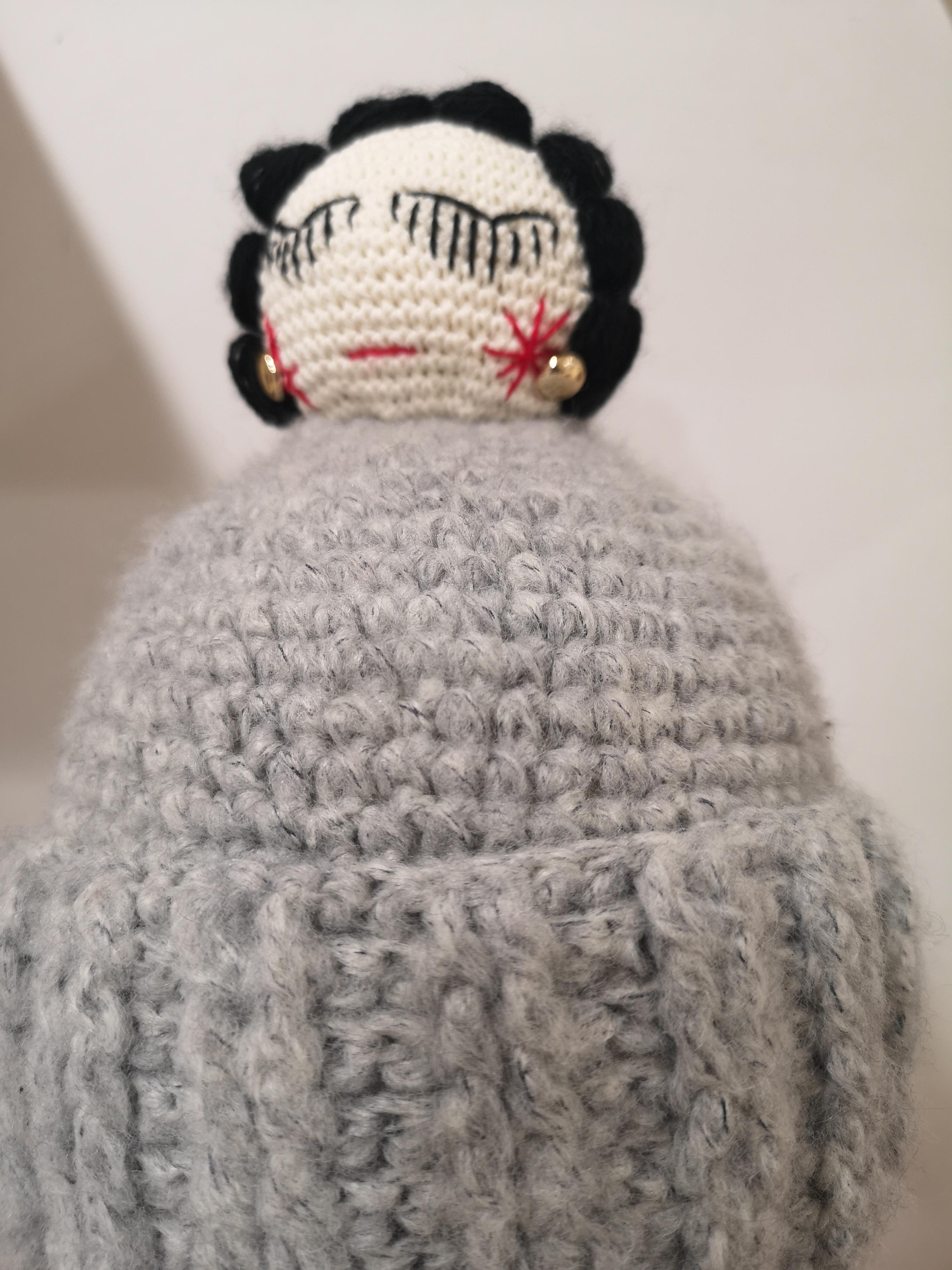 Women's or Men's Grey wool Coco doll hat