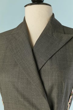 Grey wool double breasted Bar cocktail dress CHRISTIAN DIOR