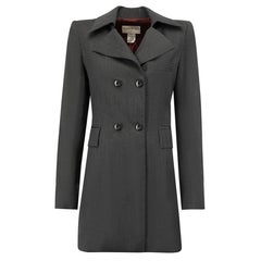 Manteau en laine grise à double boutonnage Taille M