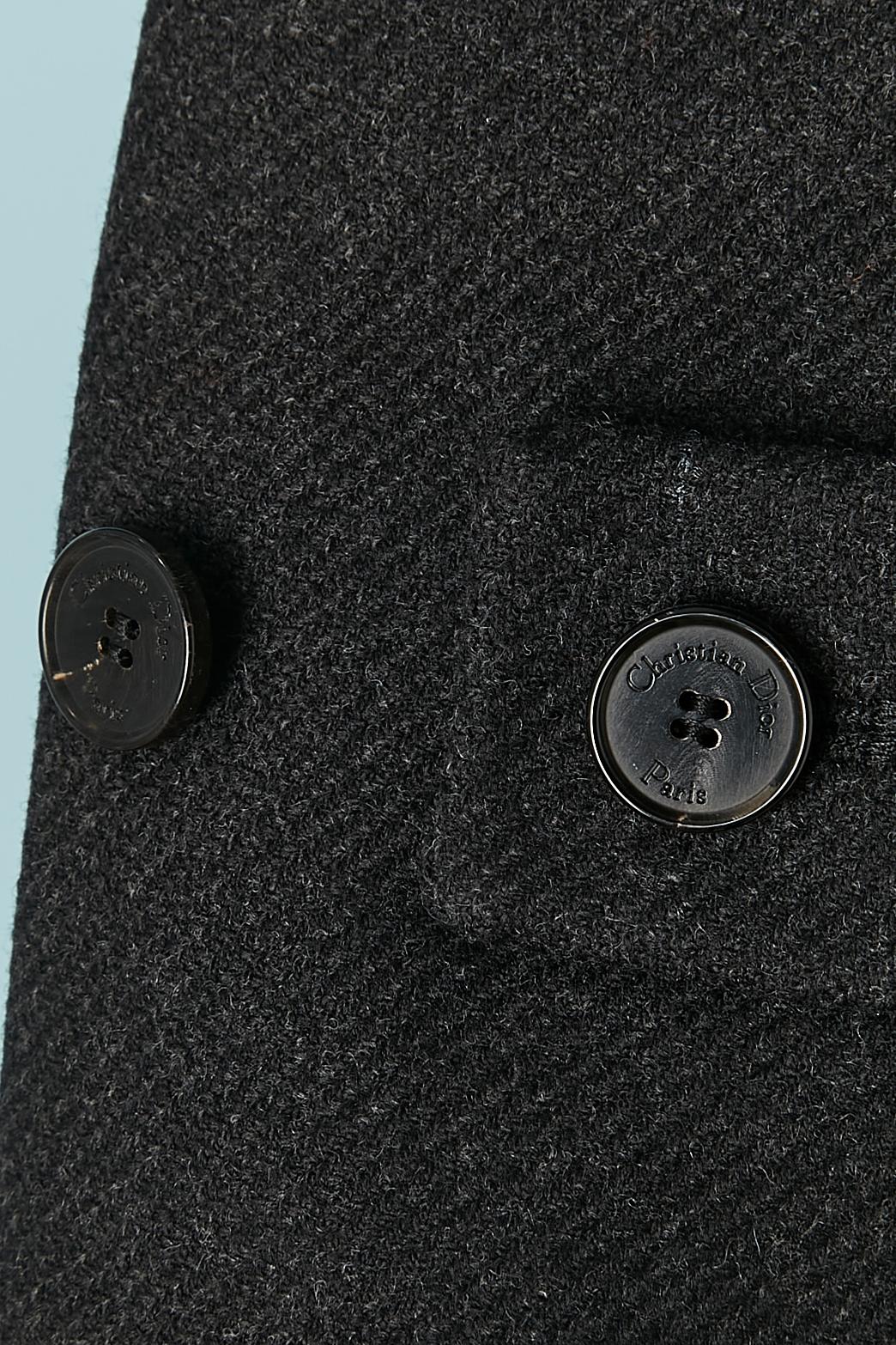 Grey wool double-face coat with zipped hood CHRISTIAN DIOR In condizioni Nuovo in vendita a Saint-Ouen-Sur-Seine, FR