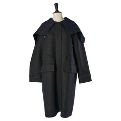 Grey wool double-face coat with zipped hood CHRISTIAN DIOR
