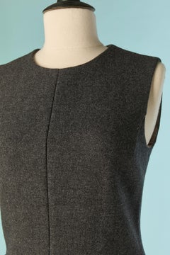 Vestido sin mangas de franela de lana gris de BOTTEGA VENETA