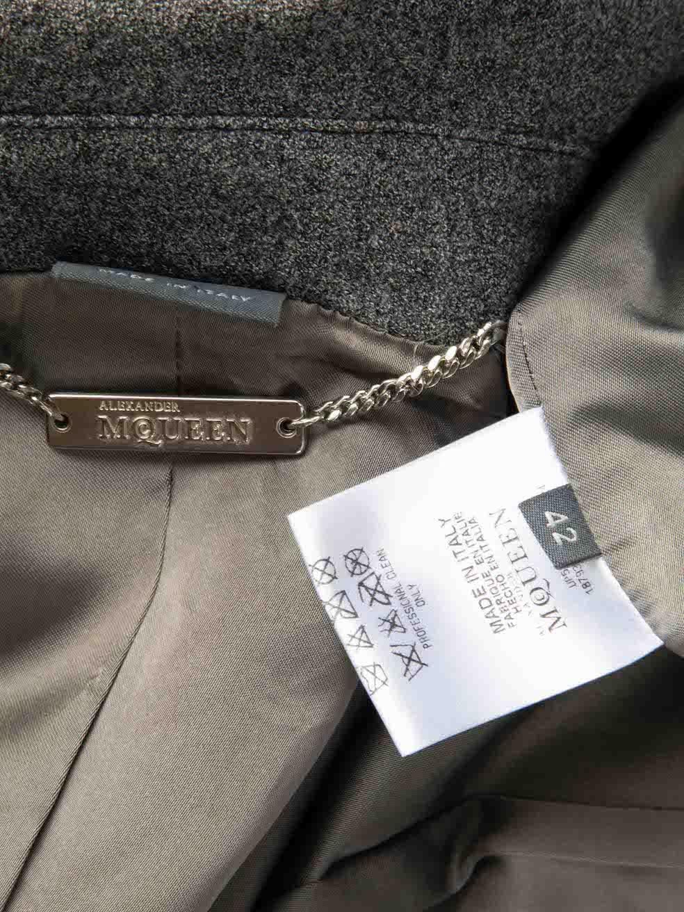 Grey Wool Harness Detail Blazer Size M 1