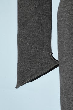 Graues Kleid aus Wolljersey mit Reißverschluss AlaÏa