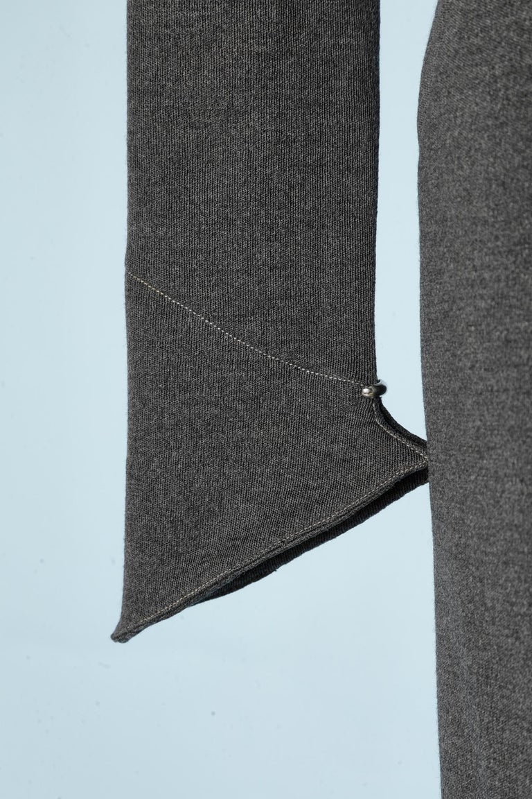 Grey wool jersey dress with zip opening Alaa For Sale at 1stDibs | grey  jersey dresses, wool jersey outfits for ladies