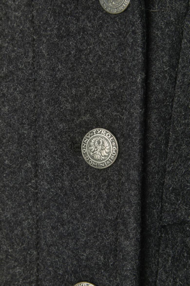 Cappotto doppiopetto imbottito in lana grigia con collo in pelliccia Prada In condizioni ottime in vendita a Saint-Ouen-Sur-Seine, FR