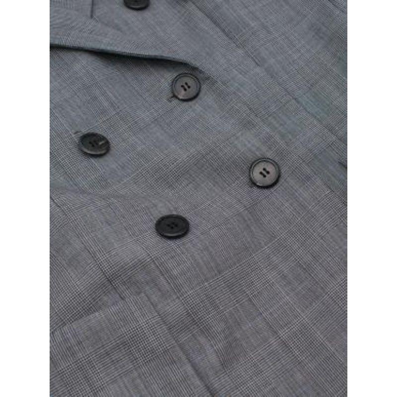 Grey wool Prince of Wales checked blazer For Sale 2