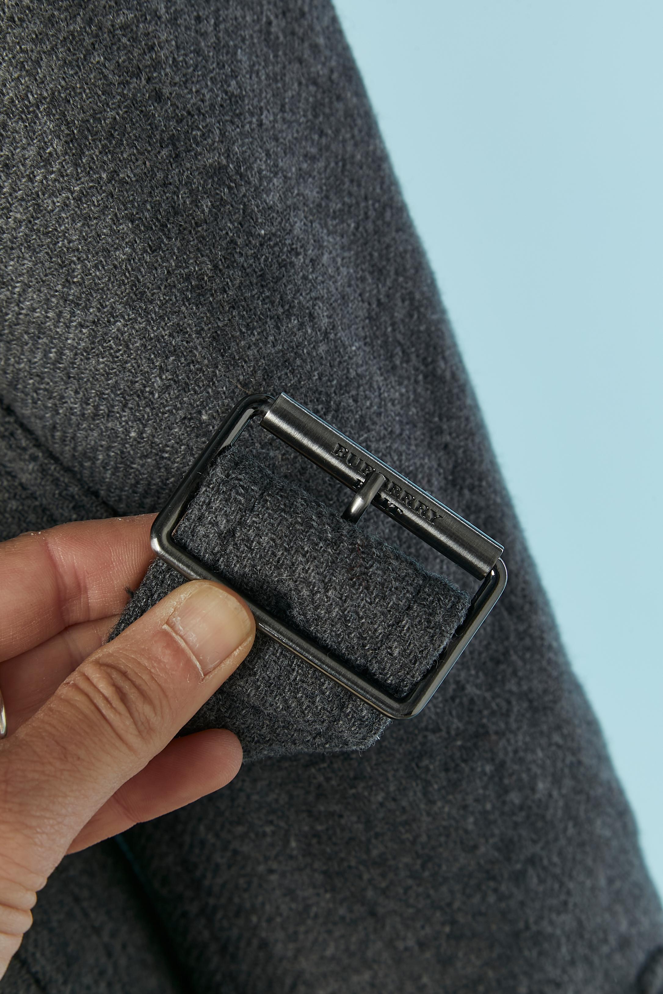 Grey wool single breasted coat BURBERRY BRIT New with tag For Sale 5