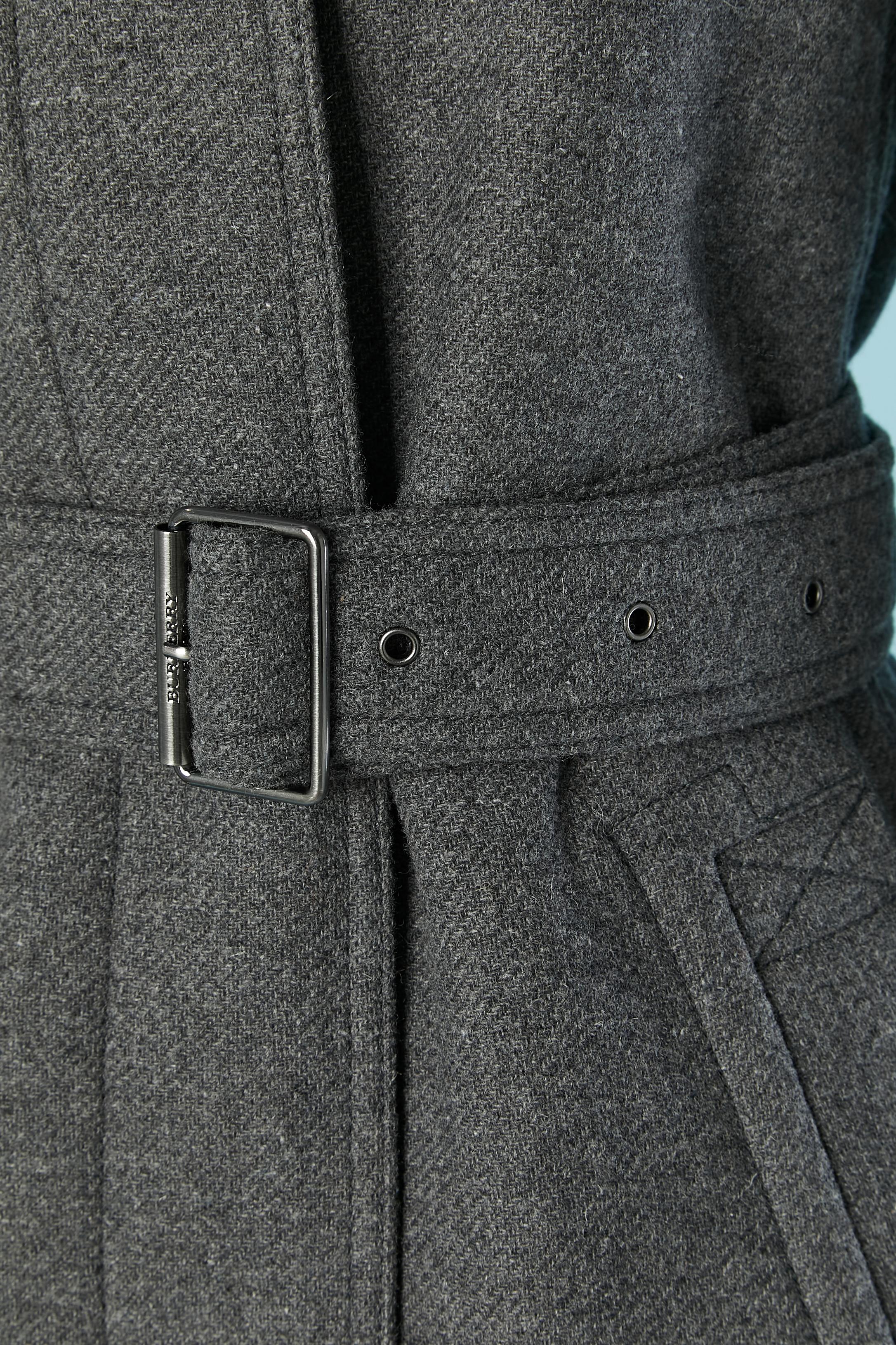 Grey wool single breasted coat BURBERRY BRIT New with tag In New Condition For Sale In Saint-Ouen-Sur-Seine, FR