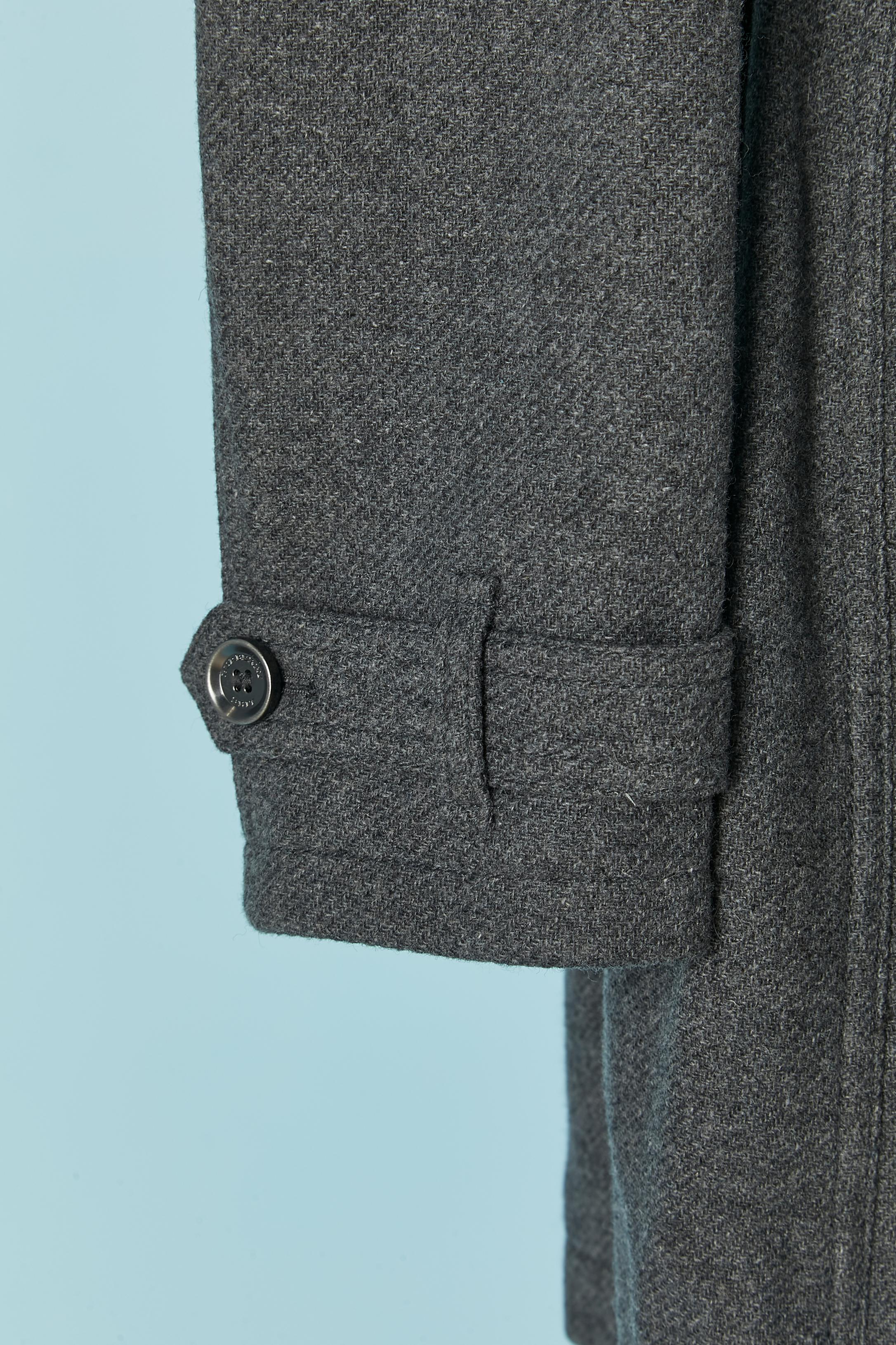 Grey wool single breasted coat BURBERRY BRIT New with tag For Sale 1